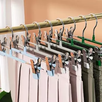 Pants Hangers with Clips 5Pack Adjustable SkirtHangers for Women Non-Slip Trousers Hanger for Jeans Clothes Hangers for Pants