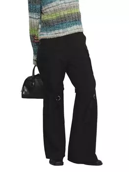 Pants Leg Belt Cargo Pants BLACK 1 [Raybeams] Women s чёрный