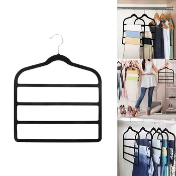 Pants Rack Clothes Tie Scarf Drying Rack Multilayer Closet Organizer Hangers Clothes Hooks Save Wardrobe Space Bedroom Closets