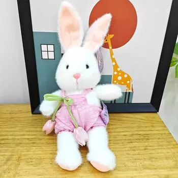 Pants Small Strap Flower Rabbit Plush Toys Childrens Dolls Gifts Birthday 25cm