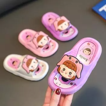 Pantuflas Girl Shoes Summer New Cartoon Children Slippers Cute Girl House Shoe Anti Slip Children Shoes Flip Flops Zapatos Nia 22-23-insole15cm