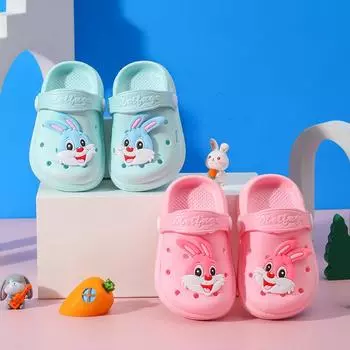 PantuflasМультяшные детские тапочки Нескользящие сандалии для мальчиков Симпатичные домашние туфли для девочек Новые летние детские туфли Шлепанцы Zapatos Nia 21-22-insole13cm белый