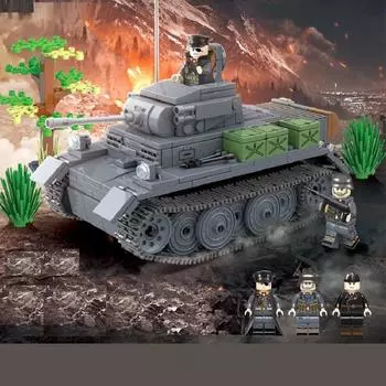 Panzer II Tank L Бронированный автомобиль Самоходная артиллерийская мини-фигурка Строительные блоки Комплект Наборы кирпичей Модель оружия Детские игрушки