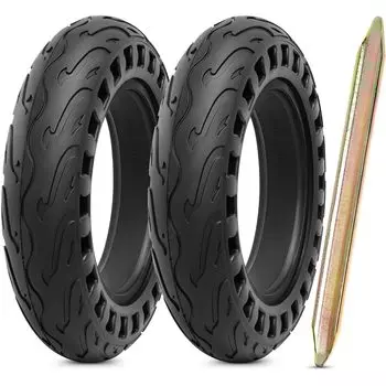 PaoWin Tire Scooter Scooter Tire Electric Kickboard Electric Scooter Tire 2 шт., 10x2.125 Solid, 10x2.125 Tire, Electric 10x2.125, 10x2.125 Tire, Tire чёрный