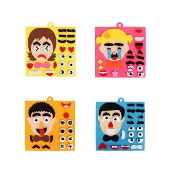 Папа Мама Семья Выражение Лица Головоломка Тканевый Материал DIY Ручной Инструмент Домашний Декор Girl