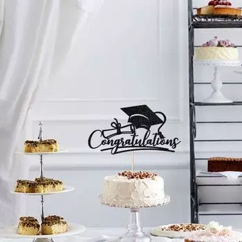 Paper Graduation Cake Topper Multi-Style Congrats Grad Cake Topper College розового золота