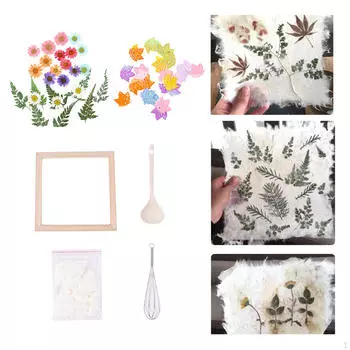 Набор для изготовления бумаги, набор для изготовления бумаги, пакет для детей, сухоцветы, профессиональные блестки, деревянные