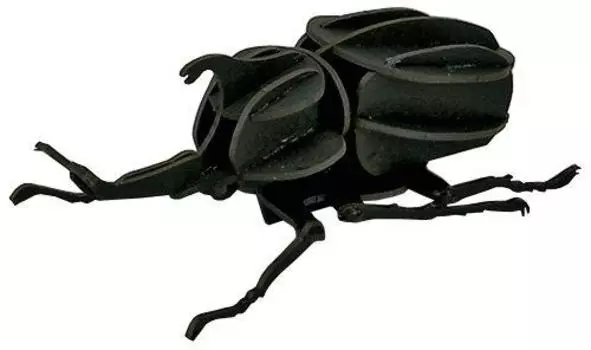 Paper puzzle small beetle black with special pedestal PP202-01BK