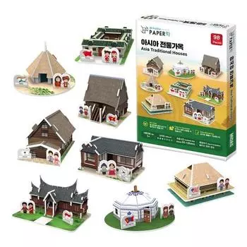 Paper Rock Asian Traditional House 3D Puzzle, корейские популярные головоломки