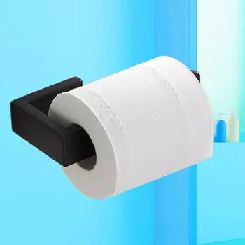 Paper Roll Holder 304 Stainless Steel Wall Mounted Kithcen Bathroom Toilet Paper Towel Shelf Black Tissue Hanger Holder Brushed