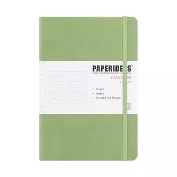 PAPERIDEAS Note A5 Hardcover avocado (horizontal ruled, green)