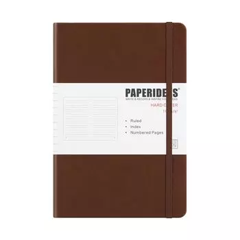 PAPERIDEAS Note A5 Hardcover coffee (horizontal ruled, brown)