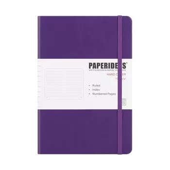 PAPERIDEAS Note A5 Hardcover (horizontal lined, purple)