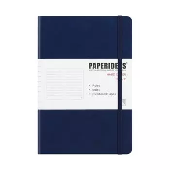 PAPERIDEAS Note A5 Hardcover (horizontal ruled, navy)