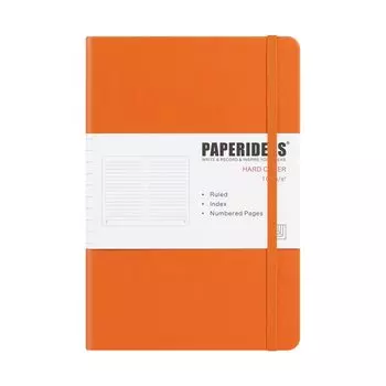 PAPERIDEAS Note A5 Hardcover (horizontal ruled, orange)