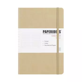 PAPERIDEAS Note A5 Hardcover (horizontal ruled, sand)