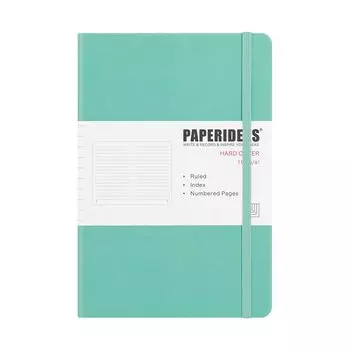 PAPERIDEAS Note A5 Hardcover mint (horizontal ruled, green)