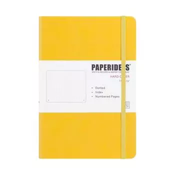 PAPERIDEAS Note A5 Hardcover with Elastic Band Lemon (Dots, Yellow)