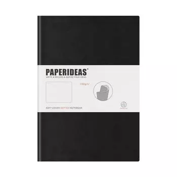 PAPERIDEAS Note B5 Soft Cover (Dots, Black)