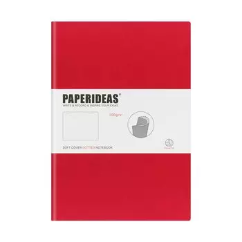 PAPERIDEAS Note B5 Soft Cover (Dots, Red)