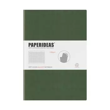PAPERIDEAS Note B5 Soft Cover Olive (Square, Green)