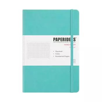 PAPERIDEAS Notebook A5 Hard Cover with Rubber Band Tiffany (Graphics, Blue)