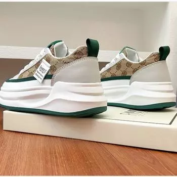 Папина обувь 2024 Весенняя женская обувь Студенческая повседневная спортивная обувь на толстой подошве 36 зелёный