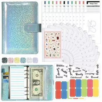 Папка бюджета A6, программа отслеживания задач по экономии денег и таблица расходов, папка для заполнения наличных денег для планирования бюджета чёрный