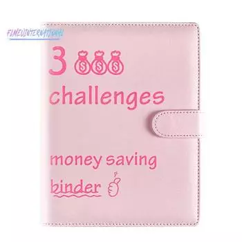 Папка для экономии денег со 100 конвертами Книга-планировщик бюджета А5 — красочные листы заданий Денежные конверты, папка формата А5 розовый