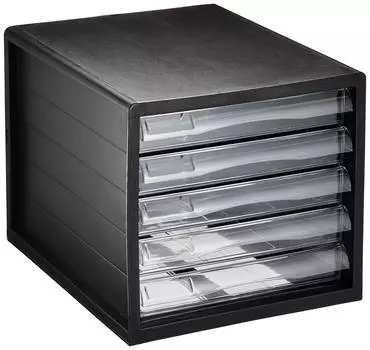 Папка для бумаг Nakabayashi A4, 5 ярусов, черная (мелководье 5) А4Е-05Б