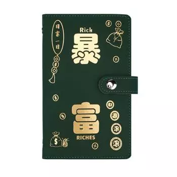 Папка для челленджа «100 конвертов» из ПУ кожи, забавный блокнот для бюджета наличных, хранение счетов