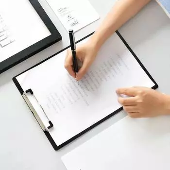 Папка для документов Планшет для записей Блокнот для записей Папка для файлов Зажим для доски Хранение файлов 230x102mm чёрный