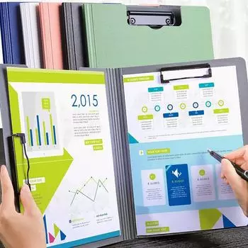 Папка для файлов формата А4, буфер обмена, блокнот для записей, доска для заметок, органайзер с двойными зажимами