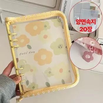 Папка для фотографий Daum с 6 отверстиями, прозрачный конверт формата А5, двухсторонняя внутренняя бумага, 20 листов, ежедневник, фотоальбом, книга