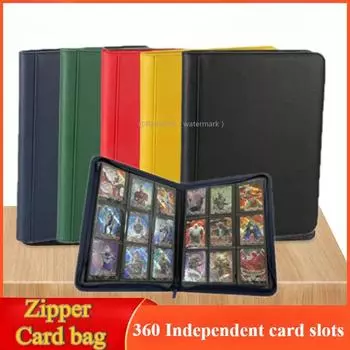 Папка для коллекционных карточек, 9 карманов, обложка из искусственной кожи, папка для коллекционных карточек для книги премиум-класса 360, прочный альбом-держатель карт для YuGiOh MTG чёрный