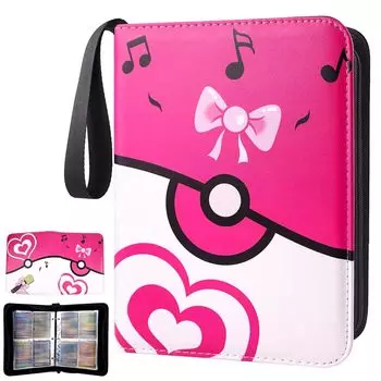 Папка для коллекционных карточек Папка для карточек 4-карманная Папка для карточек может вместить 400 карт Популярная для хранения коллекционных карточек и карточных игр Подарок на день рождения/Новый