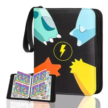 Папка для коллекционных карточек Папка для карточек Kemon Совместимая папка для карточек 4 кармана для хранения 50 предметов Папка для карточек 400 предметов Изготовлена из синий