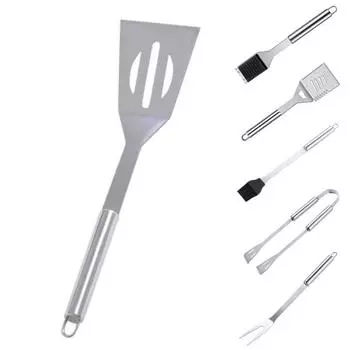 Папка для выпечки барбекю с эргономичной ручкой, термостойкая нержавеющая сталь, кухонная лопатка для барбекю, инструменты для уличного использования B