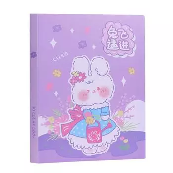 Папка-файл А4 30/60 страниц Сумка для хранения файлов Портативная сумка для документов Purple-30Pages