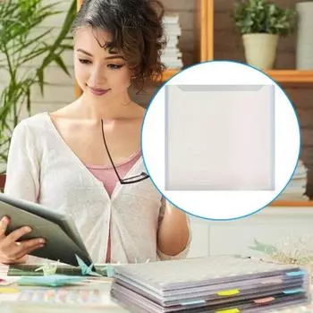 Папка-конверт, папка для вырезок, бумага для вырезок с прозрачными липкими индексными вкладками, органайзер, большая вместимость, водонепроницаемый 8pcs