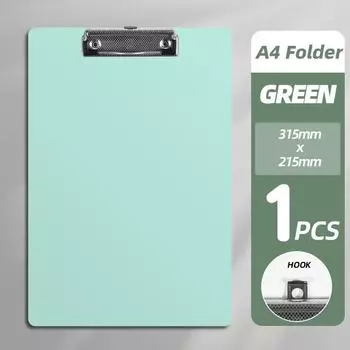 Папка-менеджер A4 Простой водонепроницаемый пластиковый планшет A4 Деловые школьные папки для учебы Канцелярские товары Офисные принадлежности зелёный