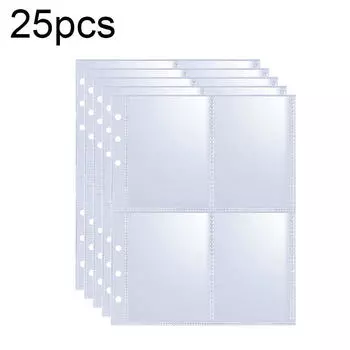 Папка-переплет для фотокарточек Kpop с 4 отделениями, формат А5, многоразовый фотоальбом для хранения карточек с 200 отделениями для карточек 25pcs binder прозрачный