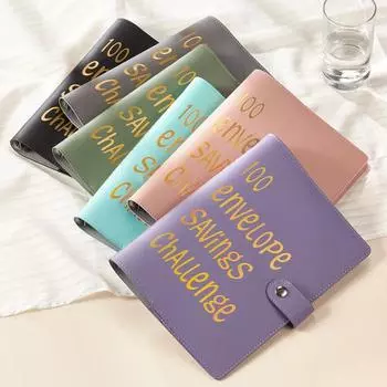 Папка-переплет на 100 дней с прозрачным конвертом для наличных денег, наклейка с номером, многоразовая папка с 6 отверстиями, планировщик бюджетных книг, органайзер для денег, альбом розовый