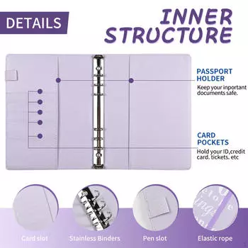 Папка-переплет на 100 конвертов, планировщик бюджетных книг, деньги фиолетовый