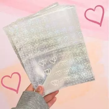 Папка-переплет Plan Wow Poca Binder Dakku Big Heart с 4 отделениями, внутренний лист, кластер сердец, 20 листов