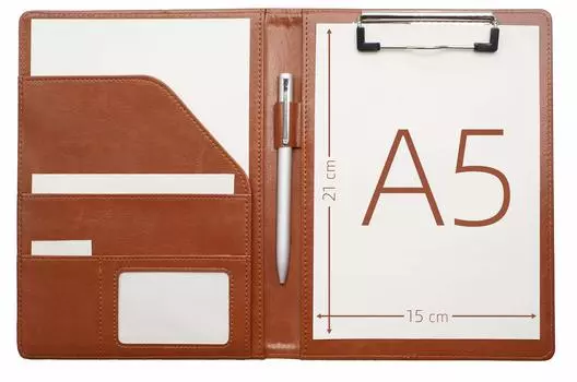 Папка-планшет А5 блокнот для конференций настольный блокнот (коричневый) коричневый