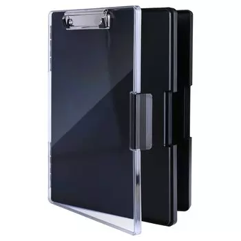Папка-планшет FRETONBA формата А4, большая вместимость, чехол для хранения, блокнот, двухъярусный чехол для документов с боковым отверстием, прозрачная крышка, многоразовая ручка чёрный