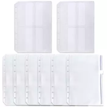 Папка-регистратор A5 8 штук системный карман для блокнота карман на молнии 6 отверстий ПВХ прозрачный карман для визиток системный блокнот кольцо файл-регистратор сменный