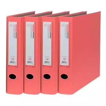 Папка-регистратор Alpha Laminated D Ring Modi AMD337 A4 3 отверстия 7 см, розовая, 4 шт.