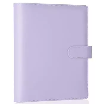 Папка-регистратор Antner A5 из искусственной кожи с 6 кольцами, обложка для блокнота формата A5, персональный планировщик формата A5, папка-регистратор для бюджета со сменными листами, застежка на магнитной пряжке фиолетовый